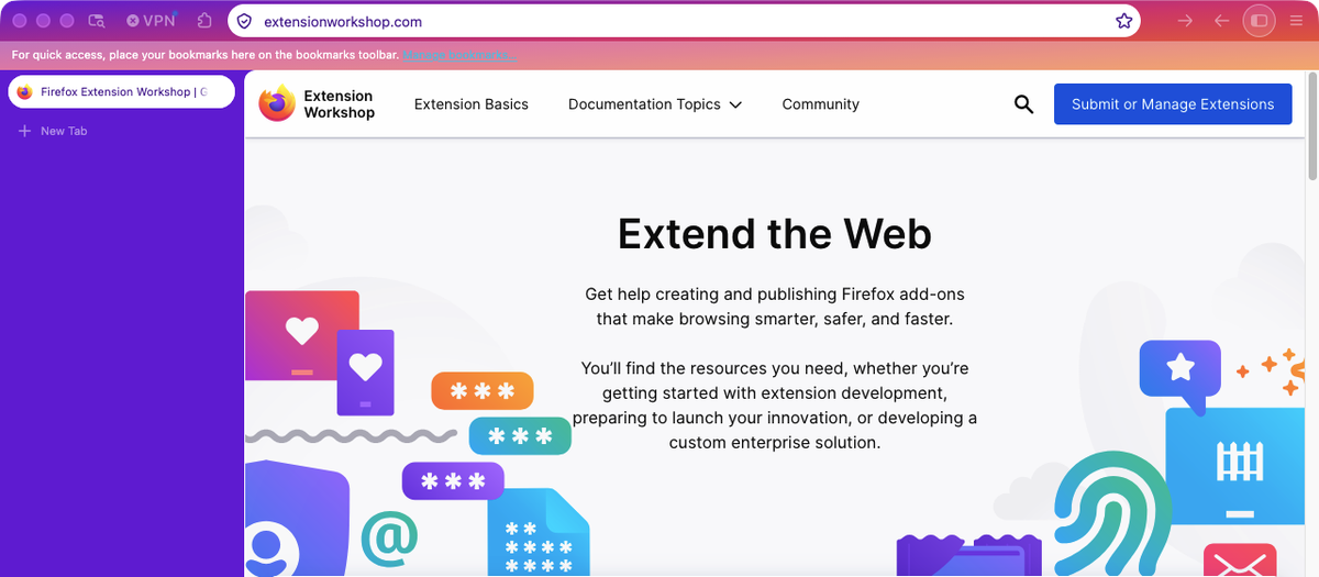 Sunset gradient theme with backgrounds_area set to top_toolbars, with the gradient only in the top toolbars and the sidebar using the frame color